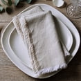 thumbnail image 2 of Fringed Raw Edge Pure French Linen Napkins (Set of 4) - 20'' x 20" - Natural Linen, 2 of 7