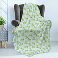 thumbnail image 4 of Gator Soft Flannel Fleece Throw Blanket, Continuous Cheerful Doodle of Surfing Happy Crocodile, Cozy Plush for Indoor and Outdoor Use, 50" x 70", Baby Blue Yellow Green, by Ambesonne, 4 of 5
