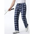 thumbnail image 4 of MANSENHUG Mens Plaid Pants Flannel Keep warm Double-faced pile Trousers Double-pocket storage Pajama Pants, 4 of 10