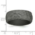 thumbnail image 2 of Silicone Metallic Silver 8.50mm Hammered Band Size 10 Ring for Women and Men, 2 of 2