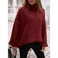 thumbnail image 5 of PRETTYGARDEN Women's Knit Oversized Sweater Fall Fashion Casual Long Sleeve Turtleneck Chunky Pullover Tops Winter Clothing, 5 of 7
