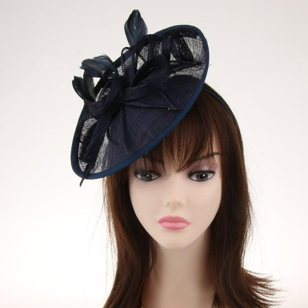 para mujer, accesorio el cabello, diadema nupcial, , , diadema Azul Hugo Sombrero del fascinador de la mujer