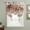 thumbnail image 2 of Vintage Farmhouse Tie Up Curtains 45 Inches Long, Kitchen Window Curtains Over Sink, Brown Country Star Berries Wooden Grain Small Window Curtains Shade Balloon Curtains Valances for Bedroom 34"x45", 2 of 8