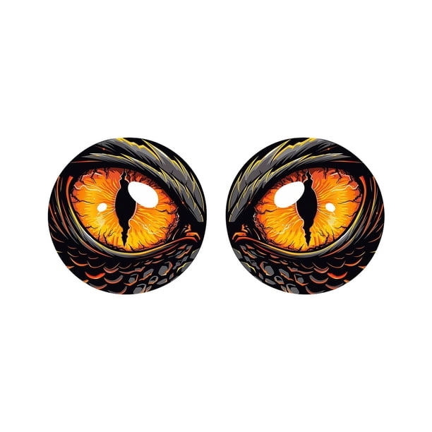 Colorful Dragon Eyes Headlight Sticker Round Headlight Sticker 3D Stereoscopic Funny Car Sticker