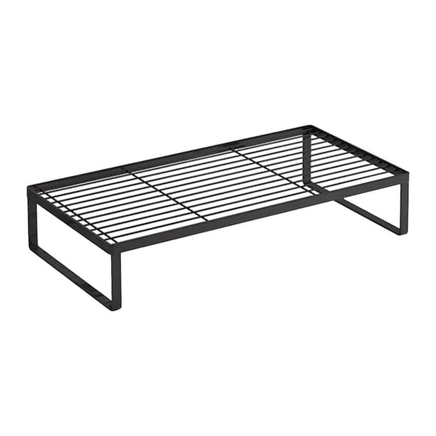 Soporte para computadora de escritorio con orificios de refrigeración, estante de almacenamiento, organizador de especias para computadora Negro