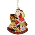 thumbnail image 5 of Northlight Santa on a Rocking Horse Glittered Glass Christmas Ornament - 4.75"  - Red, 5 of 5
