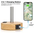 thumbnail image 3 of Lámpara de mesa Fenmzee Floral Touch con USB-C y regulador táctil de 3 niveles, 3 of 8