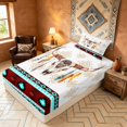 thumbnail image 5 of Manfei Aztec Geometric Twin Sheets, Boho Cow Skull Print Bedding, Orange Black, Reversible 3 Pieces1 Flat Sheet + 1 Fitted Sheet + 1 Pillowcase, 5 of 6