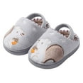thumbnail image 3 of Otqutp Kids Flat Sole Slippers Girls Home Slippers Warm House Slippers for Toddler Lined Winter Indoor Shoes House Shoes Bedroom Slipper(Gray,1-1.5 Years), 3 of 5