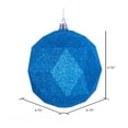 thumbnail image 2 of Vickerman 4.75" Turquoise Glitter Geometric Ball Ornament, 4 per bag, 2 of 4