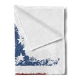 thumbnail image 2 of Grunge Soft Flannel Fleece Throw Blanket, American Flag Print as Star Shaped Stripes National Emblem Illustration, Cozy Plush for Indoor and Outdoor Use, 50" x 60", Navy Brown, by Ambesonne, 2 of 5