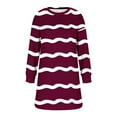 thumbnail image 4 of Kaemgyyd Women's Casual Sweatshirt Dress Crew Neck Long Sleeve Mini Pullover Dress Fashion Loose Stripe Dresses, 4 of 6