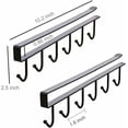 thumbnail image 2 of Pack Storage Hooks for Glasses, Kitchen Utensils, Tooth and Scarf, Bottom Hook for Cabinet, No Drilling Required, Black, 2 of 5