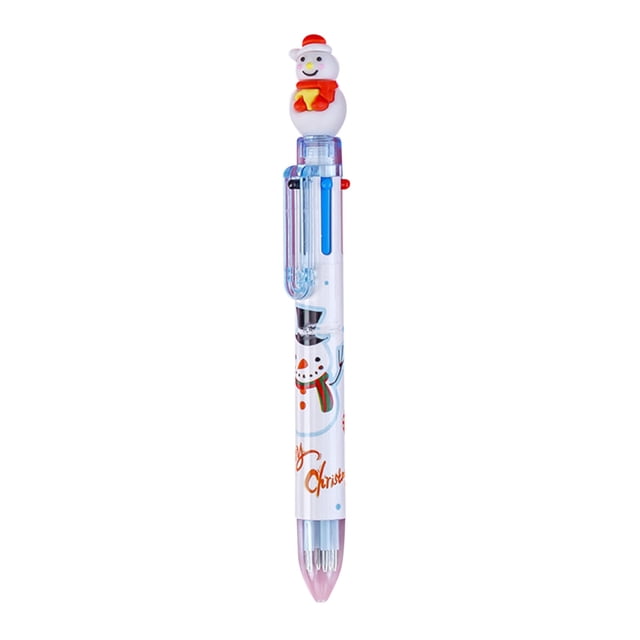 EGNMCR Stylos 6 Couleurs Stylo-Bille de Noël à Pousser Couleur Marqueur Multifonction 2 ml Stylo-Bille