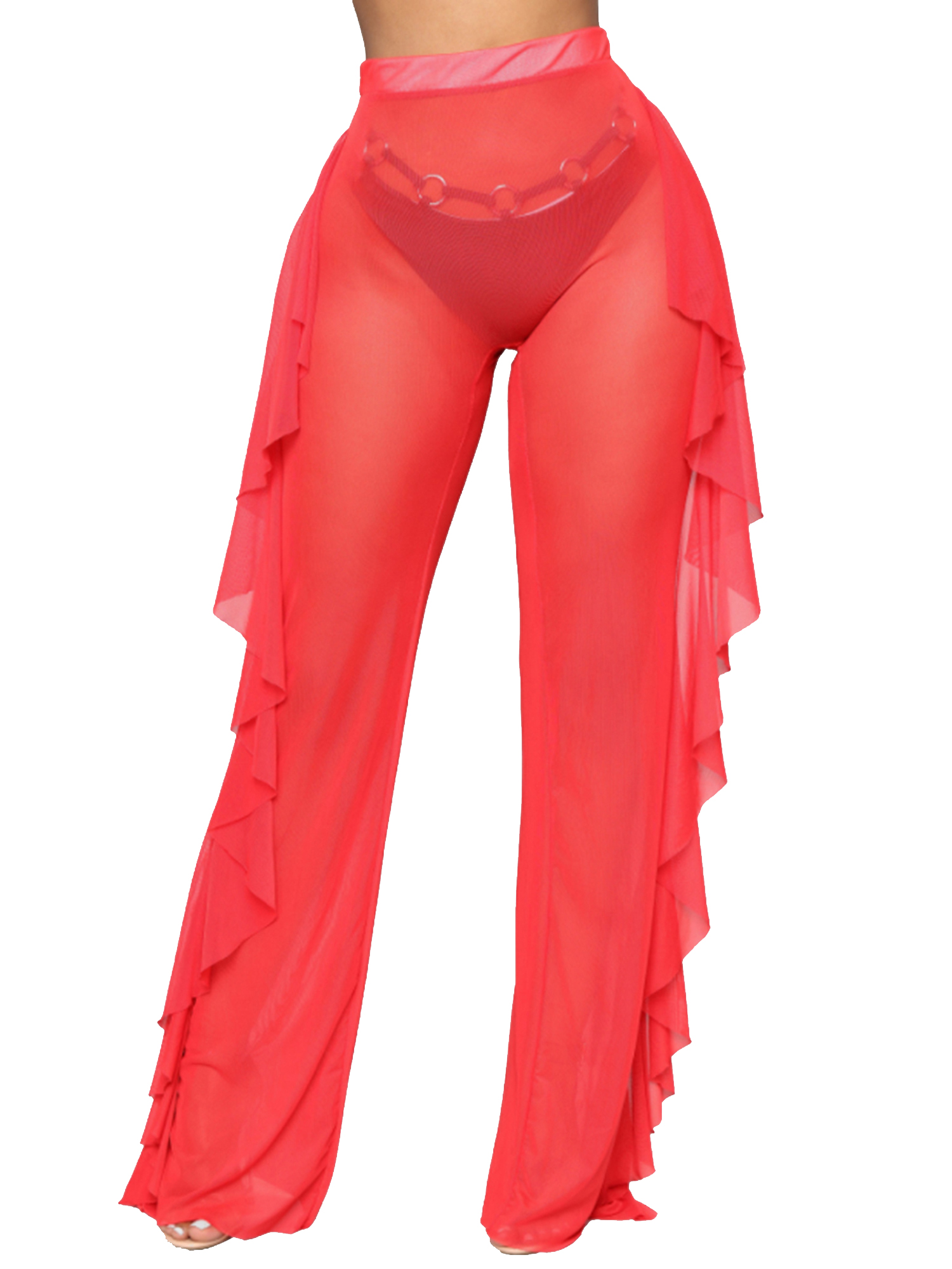 sheer cover up pants plus size