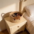 thumbnail image 6 of Cute Cow Shaped Cotton Rope Basket, Round Woven Nursery Storage Bin, Ears Handle Blanket Towel Organizer, Small Soft Shower Gift Basket for Home Decor and Nursery Styling, 8.6*6.6in, Khaki, 6 of 6