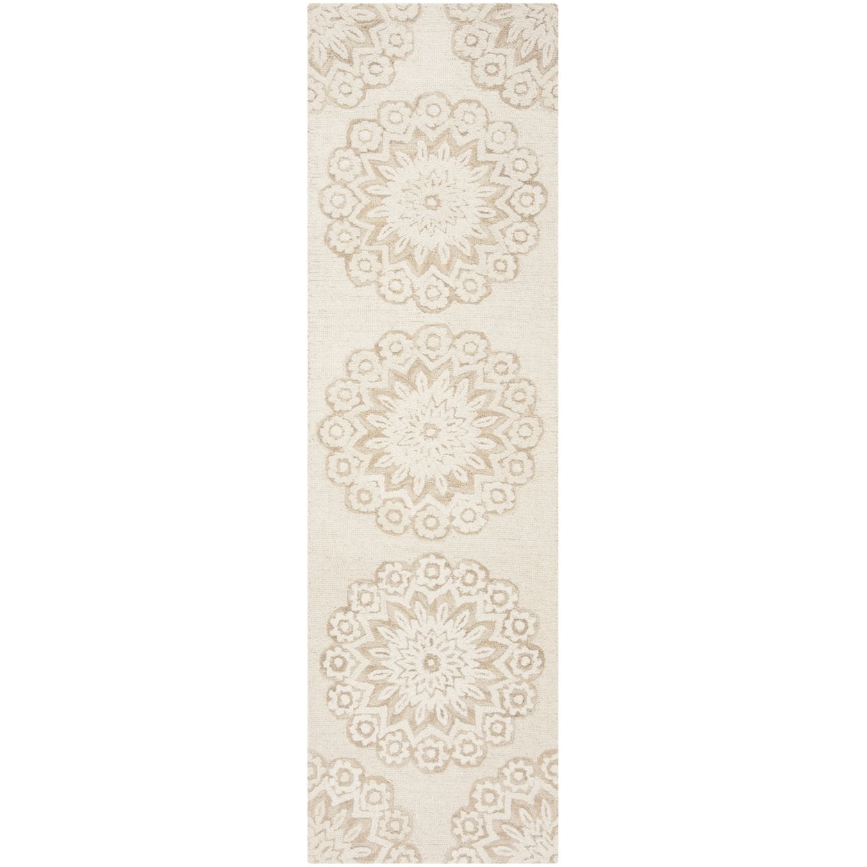 SAFAVIEH Blossom Brody Geometric Wool Area Rug, Ivory/Beige, 6' x 9'