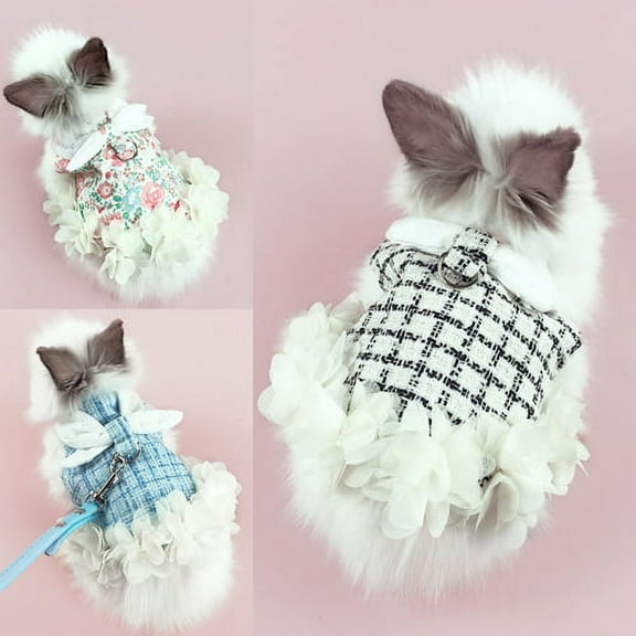 Cheers.US Rabbit Clothes with Leash Rope Prevent Break Free Fashion Bunny Guinea Pig Costume Outdoor Harness,Fashion, Lovely, Comfortable,for Kitten, Puppy