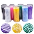 thumbnail image 4 of Grafted Eyelash Lengthening Cleaning Cotton Swab Eyelash Lifting Glue Remover Applicator Makeup Micro Brush Tool Wholesale 100PCS Green, 4 of 6