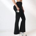 thumbnail image 2 of Yoga Flare Leggings for Women High Waisted Yoga Casual Pants Workout Leggings Cargo with Pockets Bootcut Pants Black L, 2 of 6