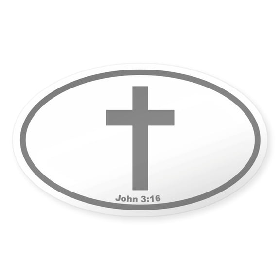CafePress - Cross Oval Oval Sticker - Sticker (Oval)