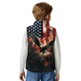 thumbnail image 5 of Xoenoiee Eagle American Flag Paint Splatter Print Boys Lightweight Fleece Vest Sleeveless Zip Up Warm Jacket Stand-Up Collar Casual Outerwear Vests With Pockets, Size 3T, 5 of 7