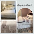 thumbnail image 5 of Simple&Opulence 100% Washed Linen Duvet Cover Set-3 Pieces Shabby Chic Premium Ruffled Bedding with 1 Comforter Cover and 2 Pillowshams France Flax High End Frill Sets Vintage Style(King, White), 5 of 9
