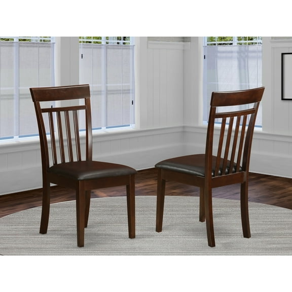 Modern Slat Back Dining Chair - Wood Seat - Kitchen Dinette Chair - Home Stock