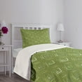 thumbnail image 3 of Ambesonne Olive Green Quilted Bedspread Set 2 Pcs, Rhombus Squares, Twin Size, Olive Green Coconut, 3 of 5