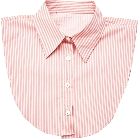 Camicover  Striped Detachable Fake Collar Half Shirt Blouse Dickey Collar Faux False Collar Elegant for Women Girls