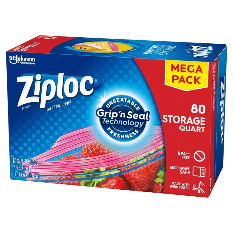 Ziploc Quart-Size Bags (80 Count) — Only $6.99 for Prime Members