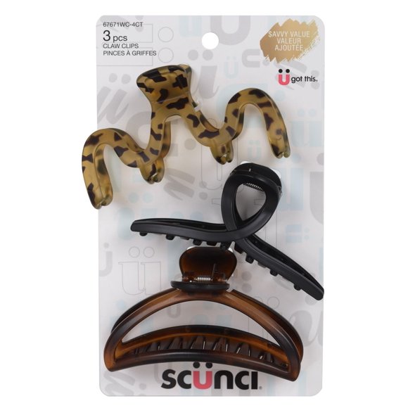 Scunci Savvy Value 3pk Matte Thin Claws
