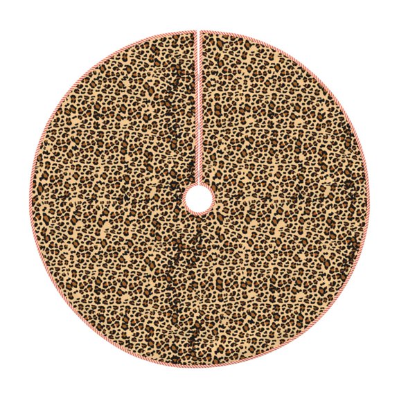 Rateoe Leopard Print Brown Pattern Christmas Tree Skirt with Ties , Christmas Tree Decorations, Farmhouse Christmas Decor Xmas Holiday Decorations-30"