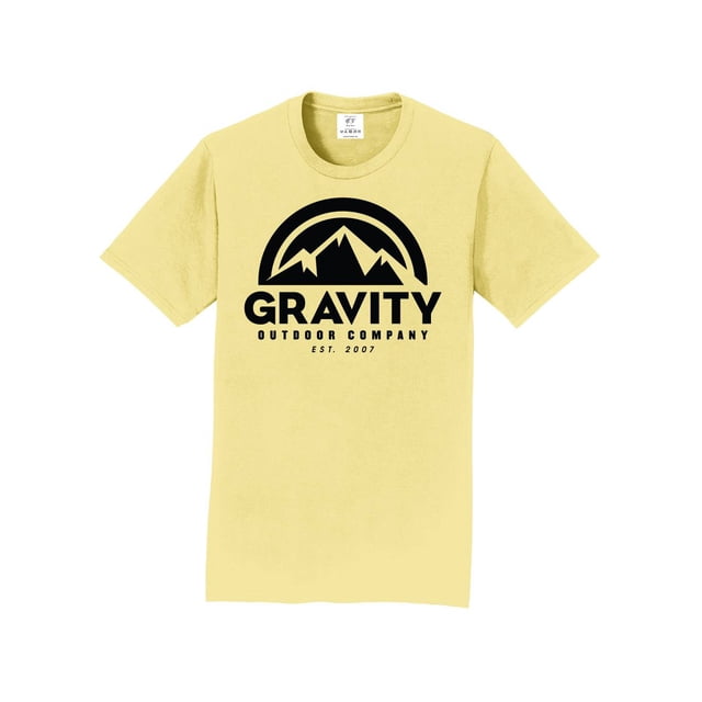 Gravity Outdoor Co. T-Shirt à Manches Courtes - Trophée Or - Logo Noir - TG