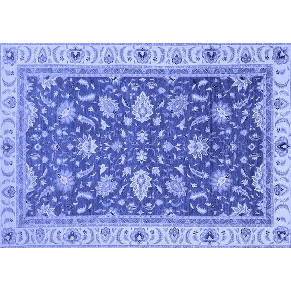 Ahgly Company Indoor Rectangle Oriental Blue Traditional Area Rugs, 7' x 10'