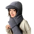 thumbnail image 5 of Callipe Women Winter Integrated Hat And Scarf Thick Warm Padded Windproof High Elasticity Full Outdoor Travel Cold Weather Cap, 5 of 8