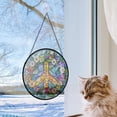 thumbnail image 5 of Peace Sign Stained Glass SunCatcher Peace Symbol Light Catcher Window Hanging Home Decoration Gifts New Home Protection, Stained Glass Ornament 2025, Holiday Decoration, Seasonal, 5 of 6