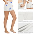 thumbnail image 4 of BALEAF Biker Shorts Women Yoga Gym Workout Spandex Running Volleyball Tummy Control Compression with Pockets 5" 2-Pack Black/White XXL, 4 of 6
