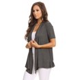 thumbnail image 3 of MOA Collection Casual Open Front Short Sleeve Cardigan, 3 of 5