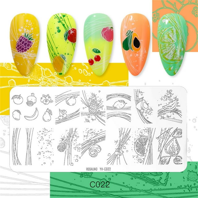 Placas de estampado de uñas con diseño de personajes extravagantes, plantillas para decoración de uñas, imágenes de líneas de arte de uñas