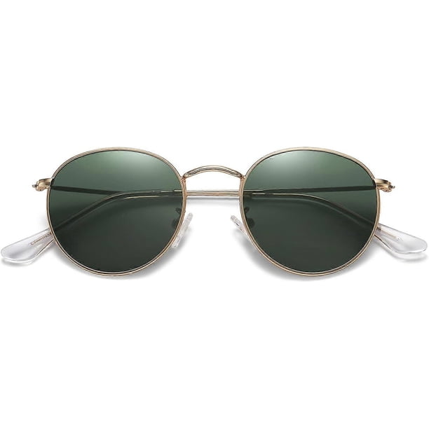 Small Round Polarized Sunglasses for Women Men Classic Retro Metal Frame Sun Glasses UV Protection