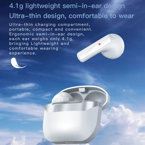 Auriculares Bluetooth inalámbricos con control táctil, auriculares de música HiFi, auriculares manos libres deportivos para juegos, para teléfonos inteligentes.