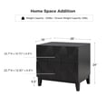 thumbnail image 2 of Tina's Home Modern 2-Drawer Solid Wood End Table with Built-in USB & Power Outlet, Small Space Storage Cabinet for Living Room, Office (Black）, 2 of 7