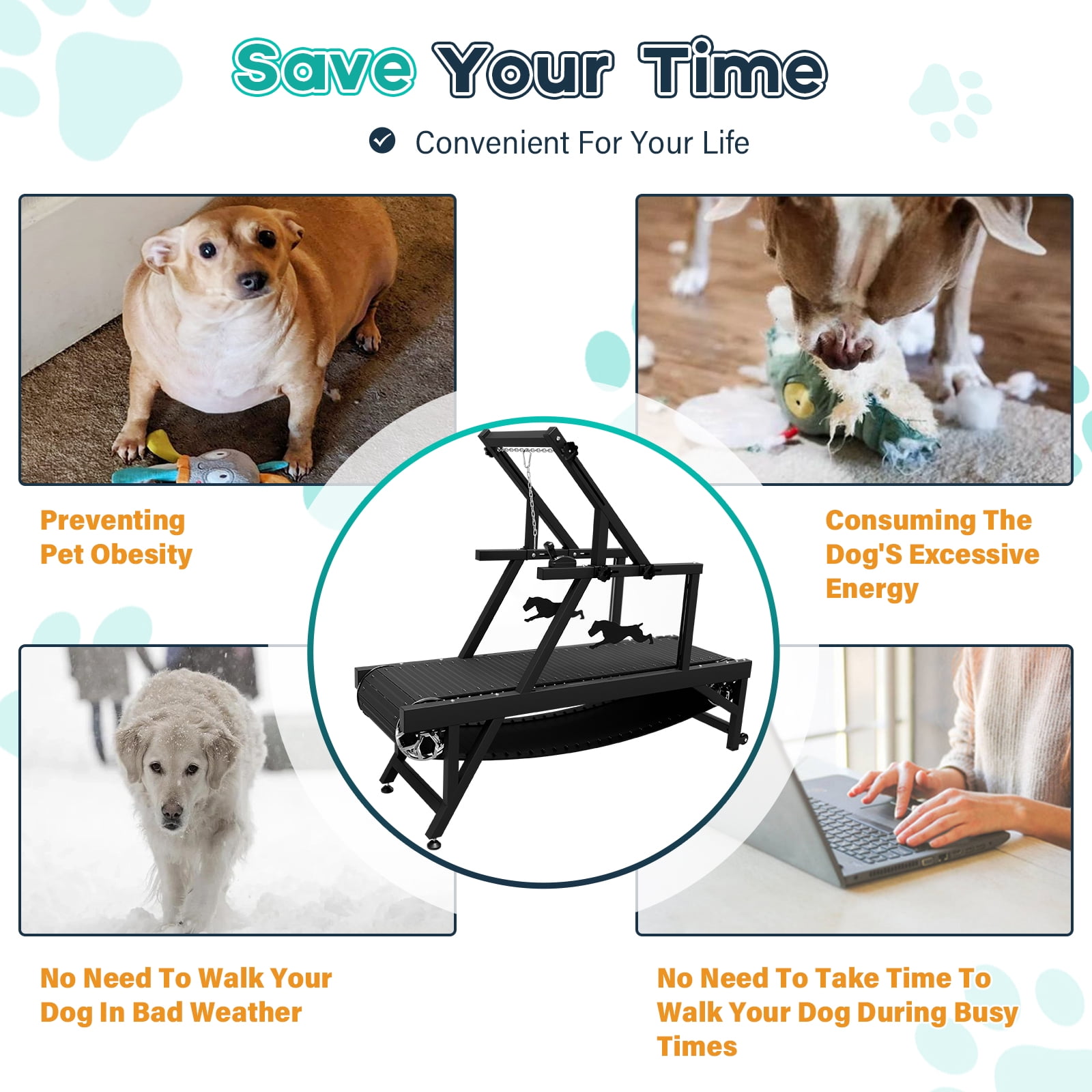 Syedee Dog Treadmill for Medium Dogs, Dog Slatmill for Healthy & Fit Dog Life, Dog Treadmill for Indoor & Outdoor. Dog Treadmill for Dogs up to 300 lb