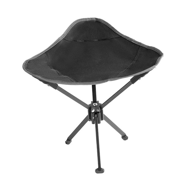 Taburete plegable para acampar, silla de pesca al aire libre, silla trípode compacta y ligera para negro