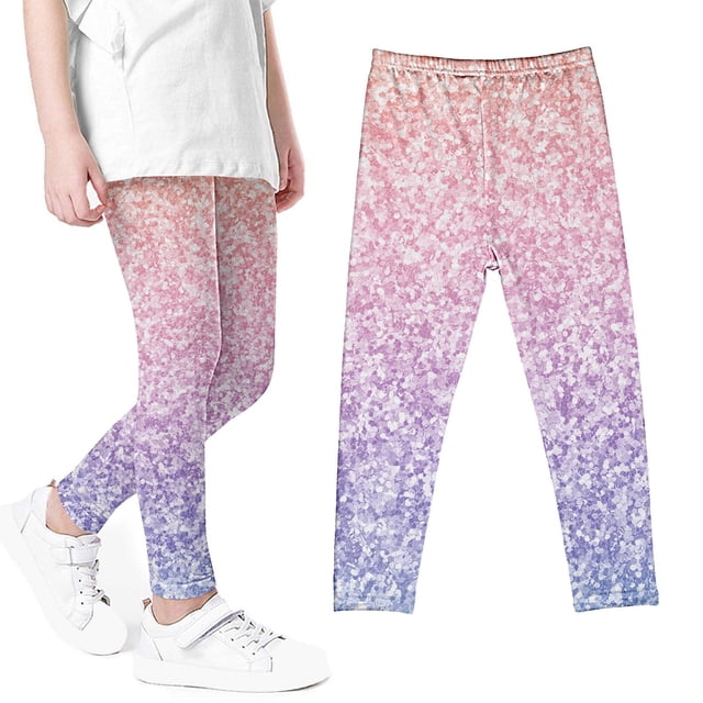 Odeerbi 3-8 Años Niñas Leggings Estampado Brillante Mallas Elásticas Pantalones de Verano Cintura Alta Pantys Suaves