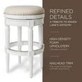 thumbnail image 3 of Maven Lane Pullman Backless Bar Stool in Alabaster White Finish w/ Cream Fabric Upholstery, 3 of 6