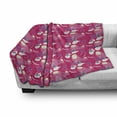 thumbnail image 2 of Fruits Soft Flannel Fleece Throw Blanket, Slices of Dragon Fruits and Leaves Tropical Pitaya and Polka Dots, Cozy Plush for Indoor and Outdoor Use, 50" x 60", Magenta Teal, by Ambesonne, 2 of 5