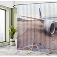 thumbnail image 4 of Ambesonne Aircraft Shower Curtain, Plane Wing and Turbine, 69"Wx75"L, Pale Mauve Taupe, 4 of 4