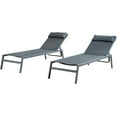 thumbnail image 6 of Kozyard Wilson Adjustable EDP Coated Wrought Iron Frame and Breathable Textilence Seat Chaise Lounge Chair (2 Pack) (Gray W/O Table), 6 of 8